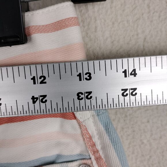 American Eagle Jeans Womens Size 00 Multicolor Striped Denim Taper Mom Pants Y2K - Picture 15 of 16